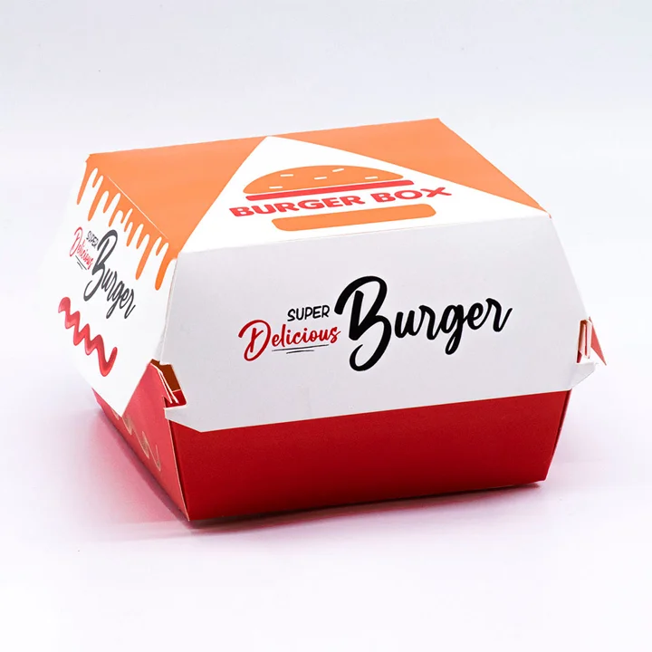 Durable burger boxes for takeaway food packaging