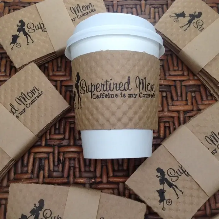 Eco-friendly insulated paper coffee cup sleeves with custom branding