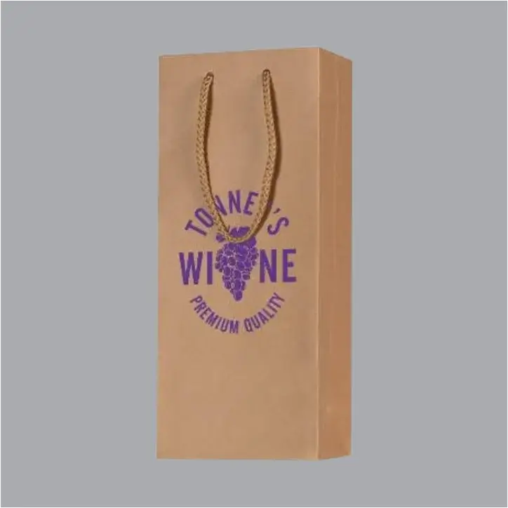 Burgundy wine bag with gold foil-stamped logo