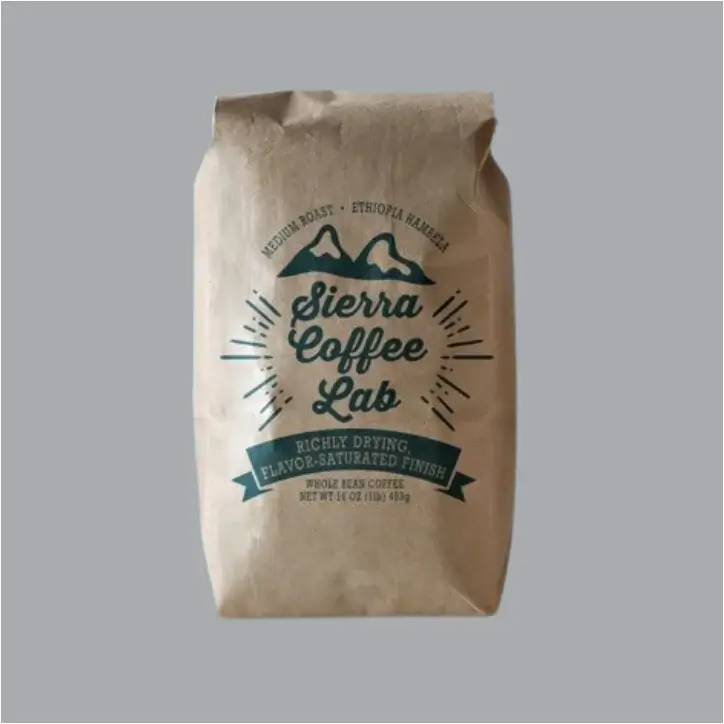 Matte finish stand-up coffee bag with degassing valve