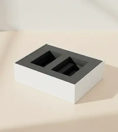 Cushioning foam insert in a box