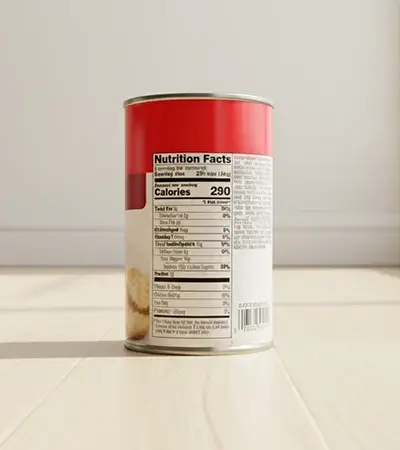 Food product label with nutrition and branding