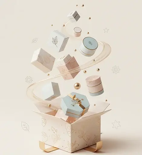 Various packaging solutions displayed