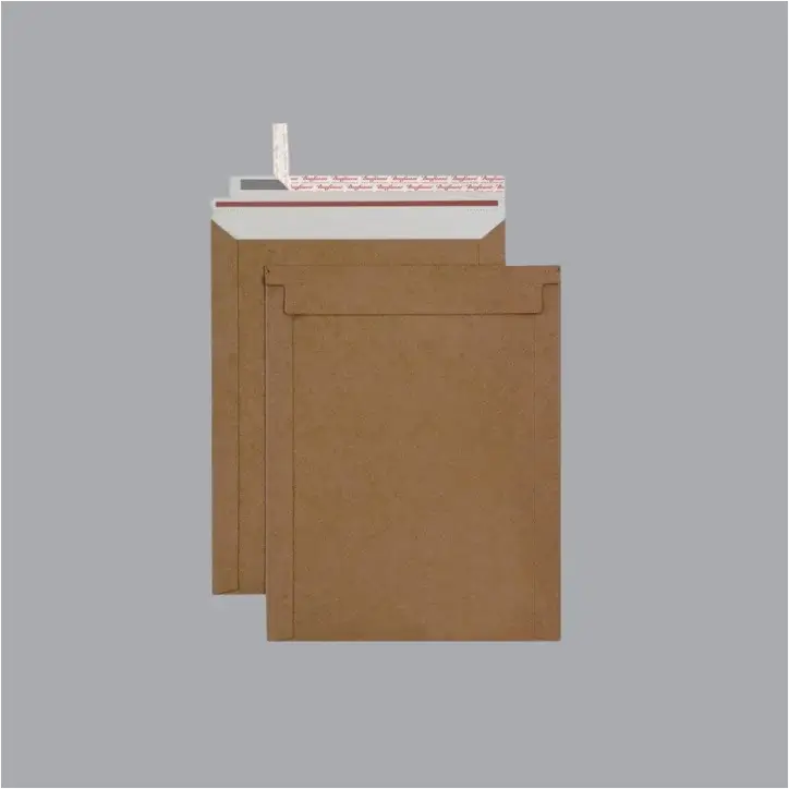 White cardboard stay-flat mailer for photos